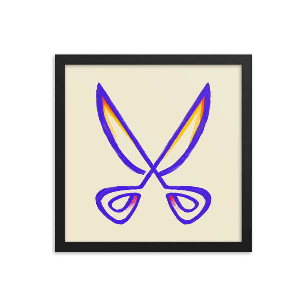 Artistic Scissors print reflecting African textile colors.