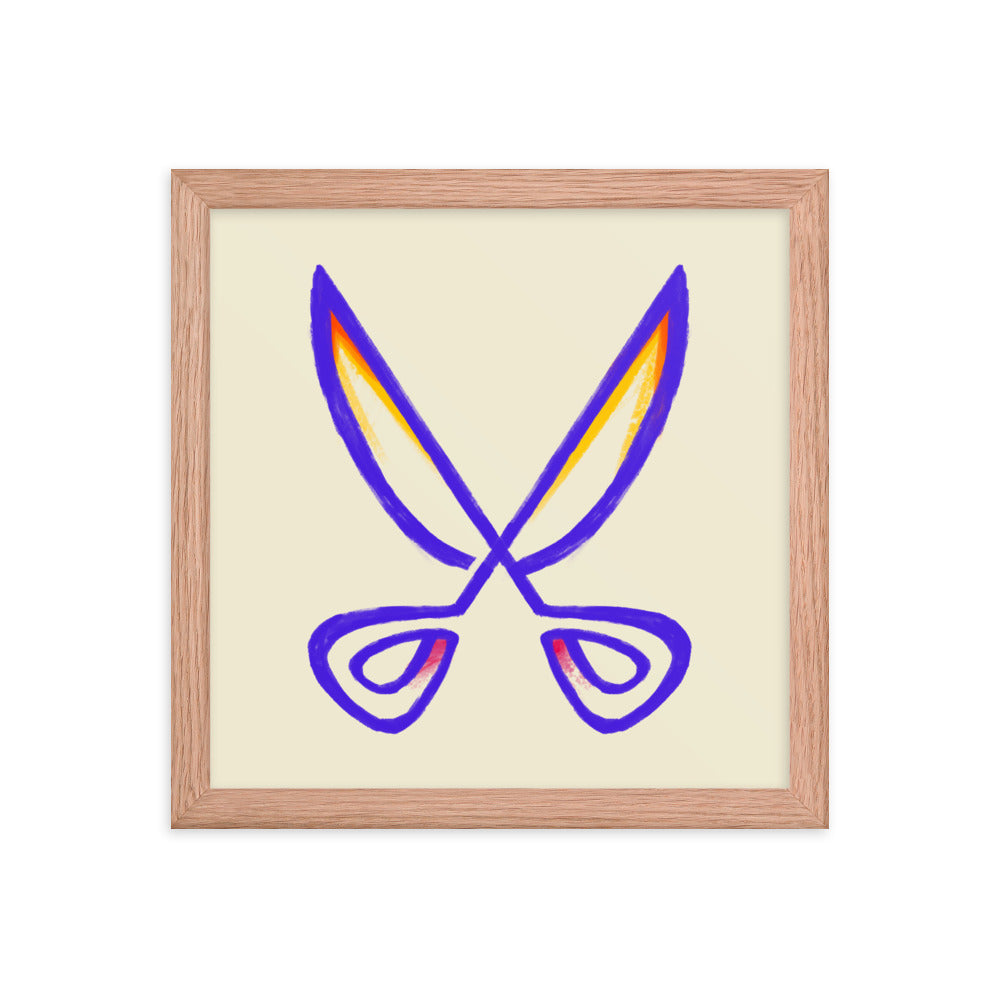 Fashion studio decor with cultural Scissors poster.