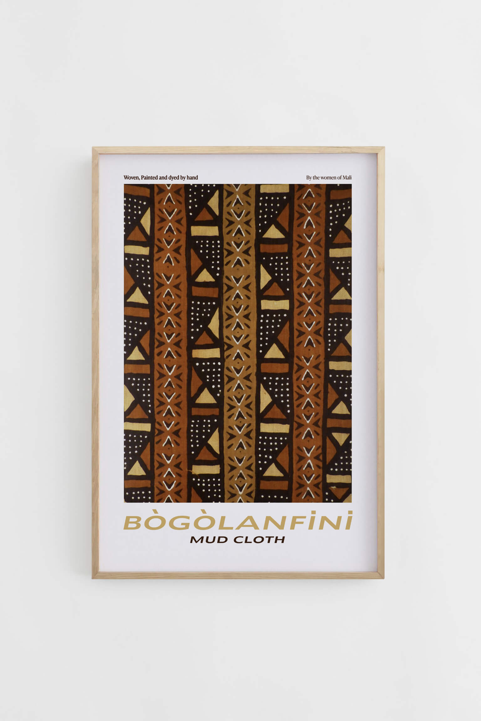 Bogolanfini fabric in framed poster