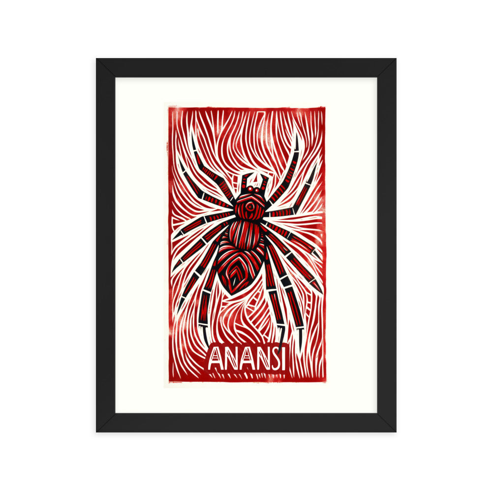 An Anansi Spider framed poster for adults' bedroom and study