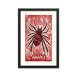 Ananse spider framed art print