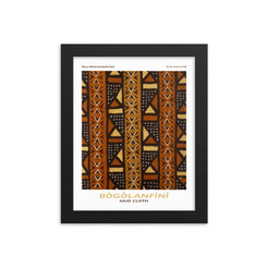 Bogolanfini Mudcloth framed poster print for boho home decor