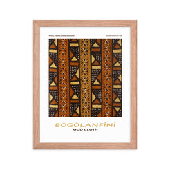 Bogolanfini Mudcloth framed poster print for eclectic home decor