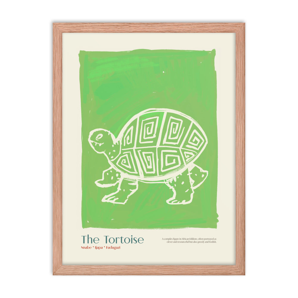 Beautiful Tortoise framed poster art print with African proverbs for living room, bedroom, kids room, office, hallway