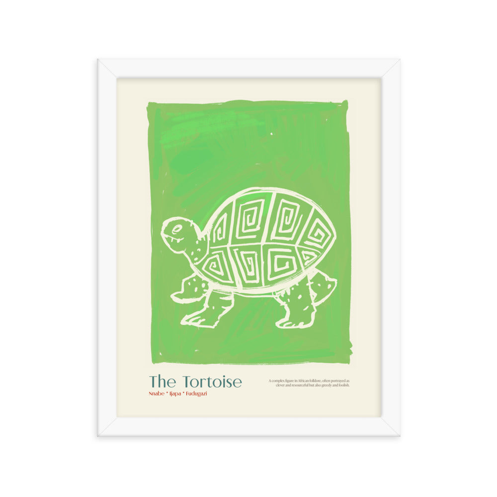 Artistic Tortoise and lion framed poster