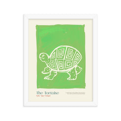 Artistic Tortoise and lion framed poster