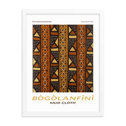 Authentic Bogolanfini Mudcloth Framed Poster Print from Mali