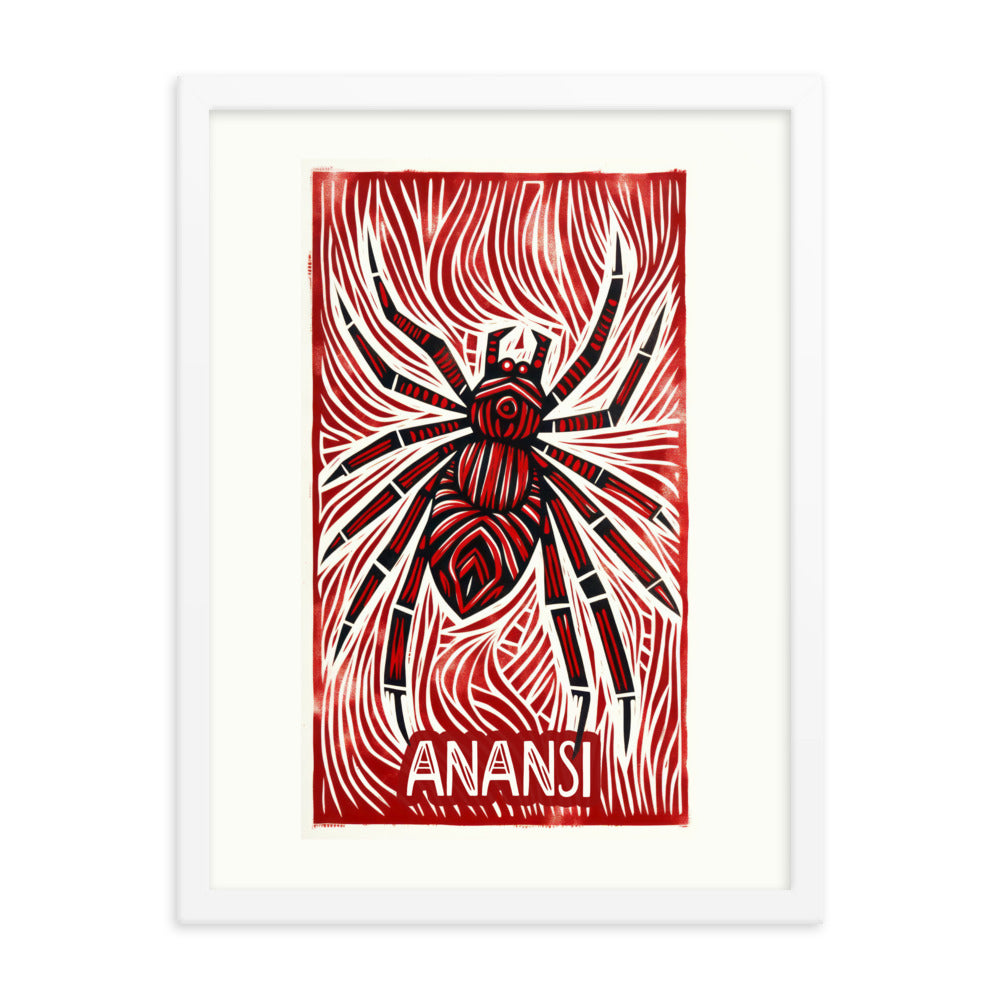 Ananse spider wall art framed