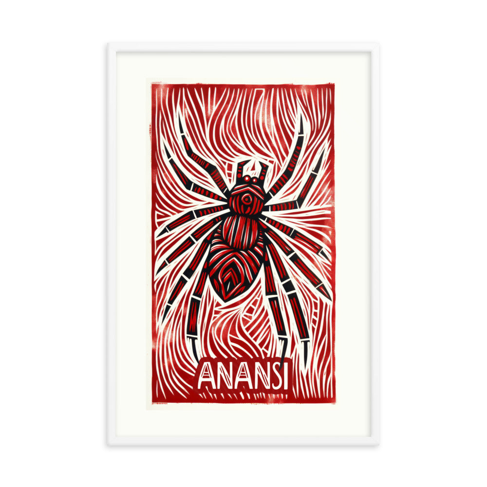 Spider story folklore African culture framed poster