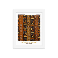 Bogolanfini Mudcloth framed poster print for modern minimalist home decor